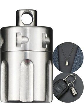 Waterproof Mini Pill Case Keyring Necklace - Travel-Friendly Capsule Holder for